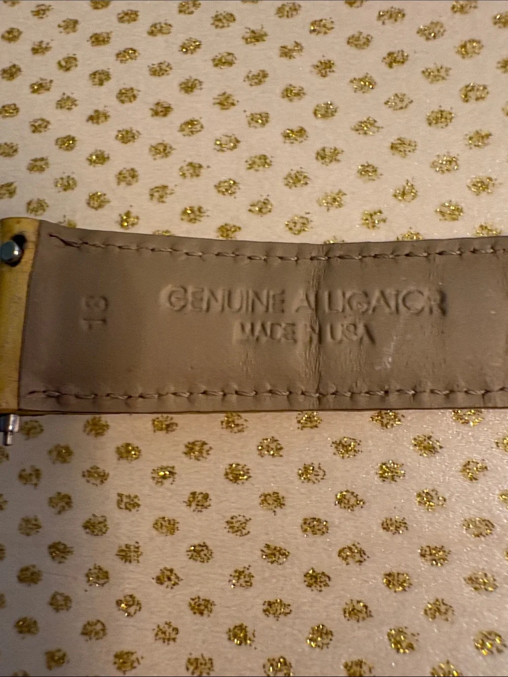 Michele Yellow Croc-Embossed Leather Watch Strap with Silver Buckle 18mm